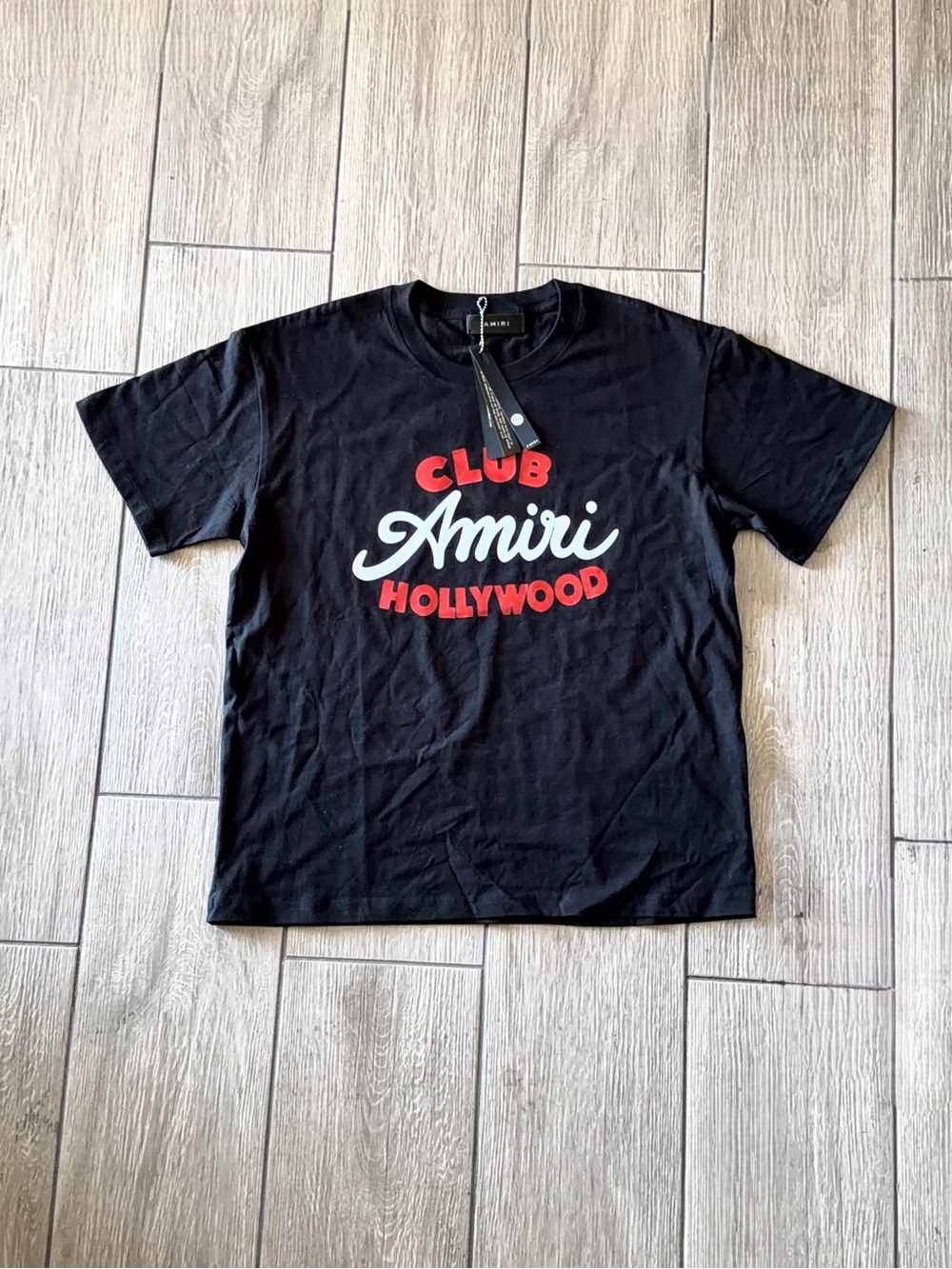 AMIRI Black Tee Club Amiri Hollywood Logo Size Medium